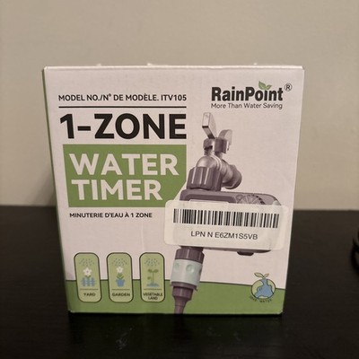 Rainpoint 1-Zone Water Timer ITV105 Water/Rustproof Rain Delay Watering - NEW