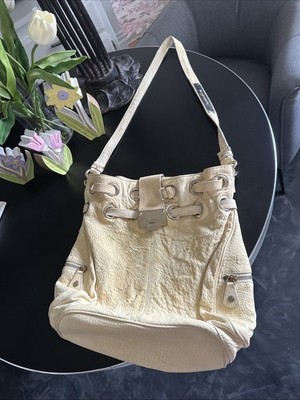 Authentic Jimmy Choo Ramona Shoulder Bag Off White Cream Leather Y2K Hobo Tote