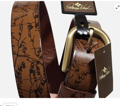 Patricia Nash Signature Map Vietri Leather Belt NWT Riot Rust Size S $59