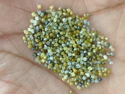 500+ Pcs 10.0 Ct Natural Rough Loose Diamonds - Tiny Yellow Mix Round Diamonds