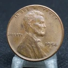 1954 S Lincoln Wheat Cent Struck Through Mint Error Copper Penny
