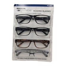 Foster Grant XtraSight Reading Glasses 4 Pack 1.50 Black Tortoise MS0323