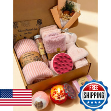 Coralogo Rose Spa Gift Baskets - Natural Pampering Spa Set, Self-Care Get Well S
