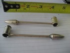 2 SILVER MINI CANDLE SNUFFERS — photo 1