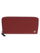 TAKEO KIKUCHI Long Wallet Leather Red Black Long Wallet Round Zipper 778506