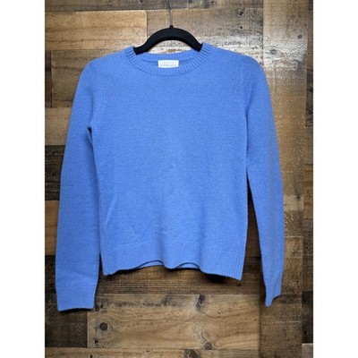 Caslon 100% Cashmere Crewneck Sweater Blue XXS RN58665 Soft Knit Pullover