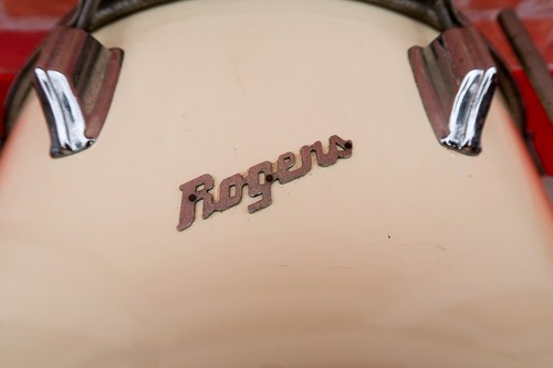 Vintage 1960s Rogers Holiday 16x16 Floor Tom Rare Red Interior Cleveland