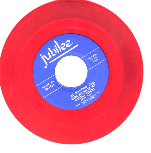 AL MARTINO:  GIVE ME BACK MY HEART / I'M AFRAID .. "RED VINYL" RARE 45 RPM 8324
