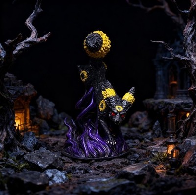 Dark Fox Kaijumon Extra Durable 3D Resin Print Painted Pokeminiature