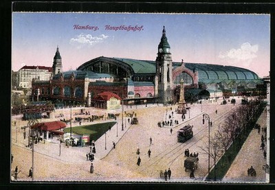 Ansichtskarte Hamburg-St.Georg, Hauptbahnhof in der Gesamtansicht 
