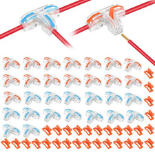 30PCS 3 Way Lever Nut Wire Connectors, T Shape Compact Wire Connectors for AWG 2