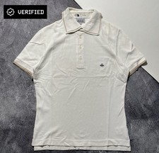 Vivienne Westwood MAN Polo Shirt Large White Short Sleeve Logo Button Authentic