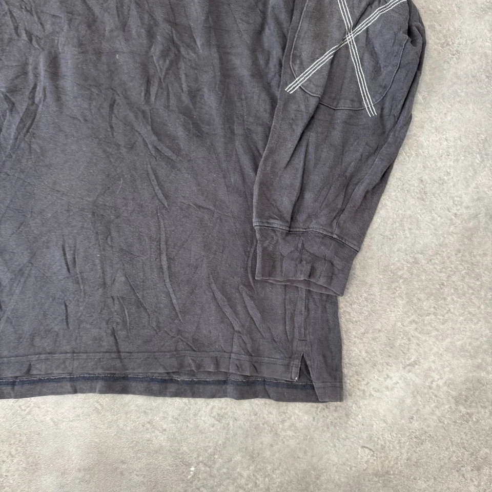 Crew Clothing Rugby Polo Shirt Mens Large Long Sleeve Top, Grey - Image 3 of 4