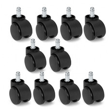Office Chair Caster Wheels 11x22mm Stem Replacement Bulk Sets 10 Black