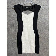Express Bodycon Dress Size 2 Y2K Colorblock Cocktail Chic Club Date Night 