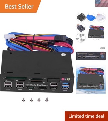 5.25inch Media Dashboard Multi Function USB 3.0 Hub TF M2 SD MS Card Reader...