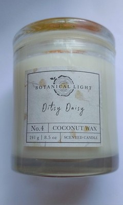 Duftkerzenglas gemusterter Deckel Ditsy Daisy Kokoswachs riecht göttlich 241g Neu