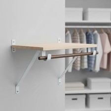 Heavy Duty Adjustable Shelf Bracket Alloy Steel Wall Mount White 12.25"