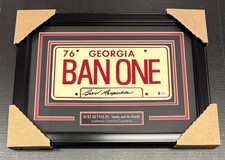 Burt Reynolds Smoky And The Bandit Autographed Framed License Plate Bas Beckett