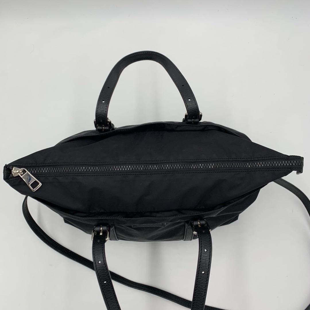 GUCCI GG Canvas Leather 2Way Tote Bag Black A4 Unisex Authentic thumbnail 11