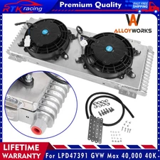 Transmission Oil Cooler+6" Dual Fan Shroud Kit For LPD47391 GVW Max 40,000 40K