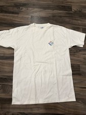 Vtg ENRON Logo Shirt Think Cal Cru Medium Heavy embroidered 90s Y2K Energy Meme