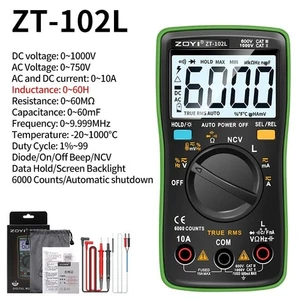 ZOYI neuf ZT102L Multimètre numérique 6000 Compte le rétroéclairage de portée automatique AC/DC Ammete