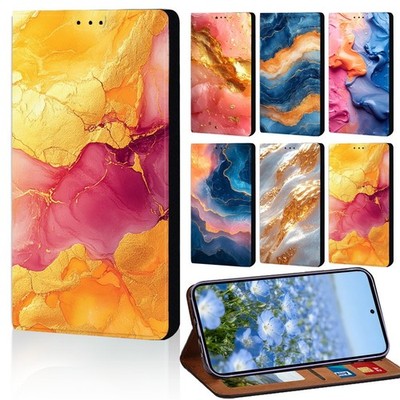 Abstrakte flüssige Kunst Leder Cover Case für Motorola Moto E, Moto G, Edge 40/50