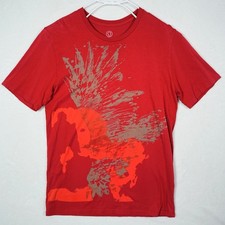 Gramicci Mens Red Abstract Graphic T-Shirt Large Organic Cotton Made in USA