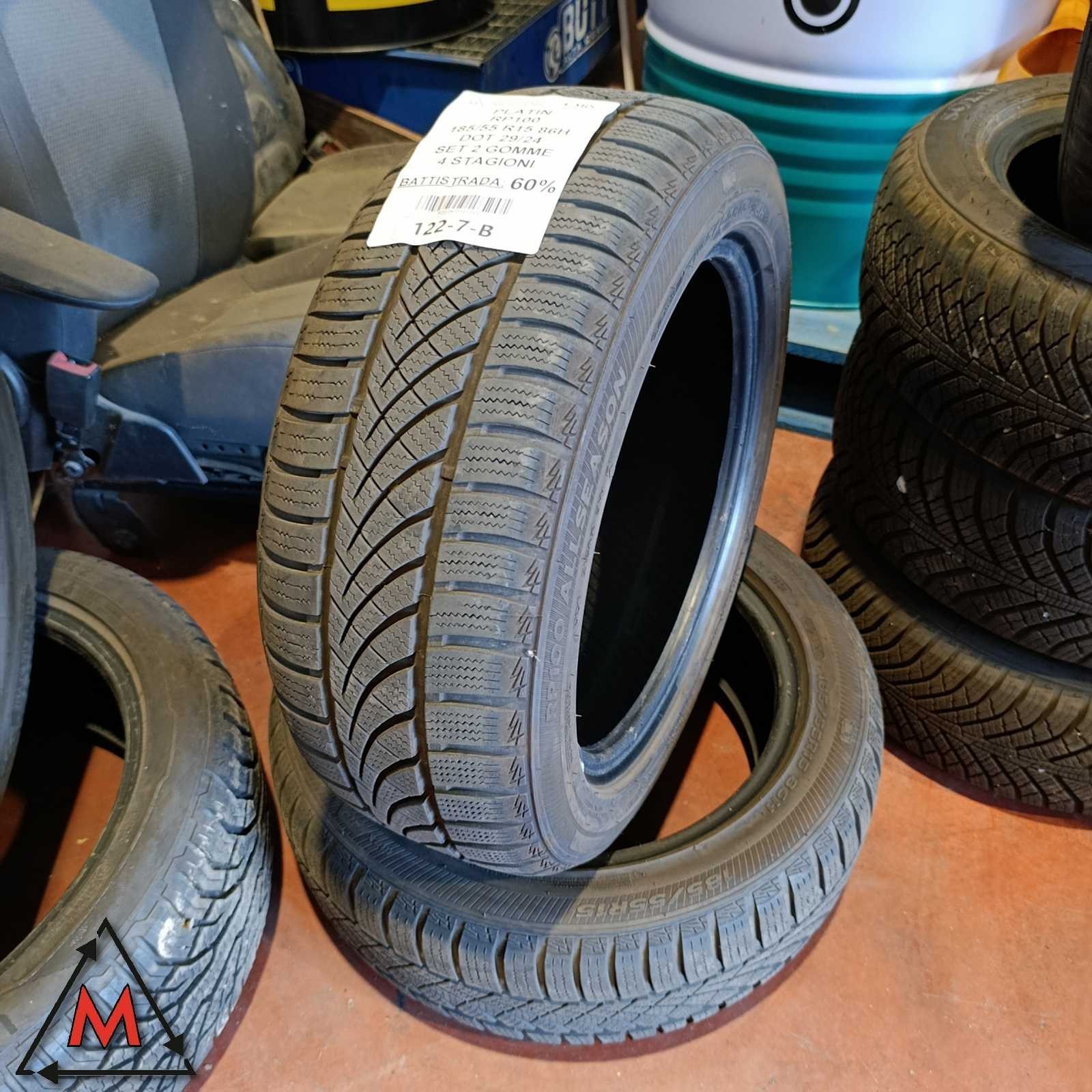 Set 2 gomme pneumatici 4 stagioni 185/55 R15 86H PLATIN RP100 usati (123388)