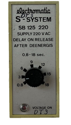 Electromatic SB 125 220 S System Time Delay Relay 0.8 18s 220VAC Plug In Used