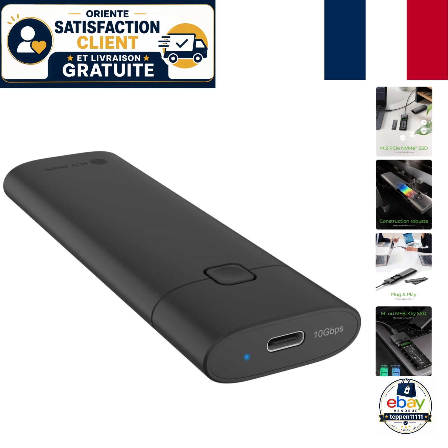 Boîtier SSD M.2 NVMe USB 3.2 pour remplacer un disque dur externe trop lent et saturer le port C