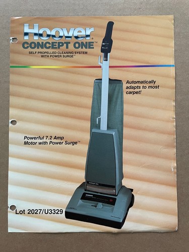 Vintage HOOVER CO N. Canton OH Brochure Pamphlet Vacuum Cleaner CONCEPT ONE #156