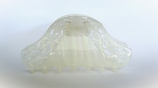 Pearly white iridescent cut out filiglree hair claw clip