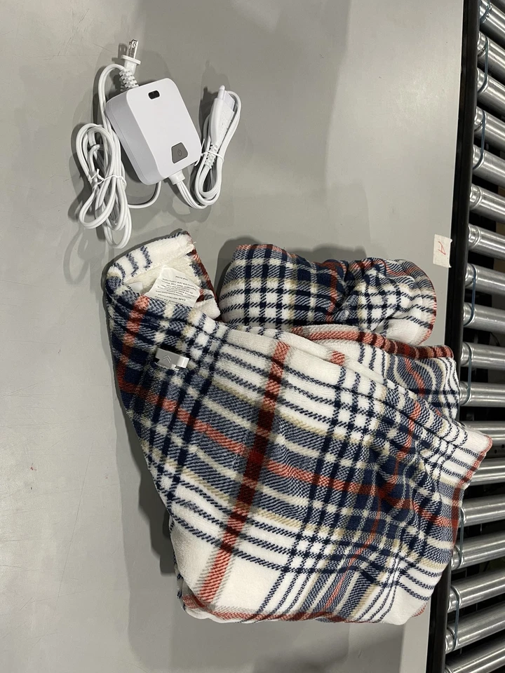 EDDIE BAUER | SMART ПОДОГРЕВ ЭЛЕКТРИЧЕСКИЙ ПЛЕД - WI-FI ВКЛЮЧЕН - КЛЕТКУ СИНИЙ - Изображение 3 из 4