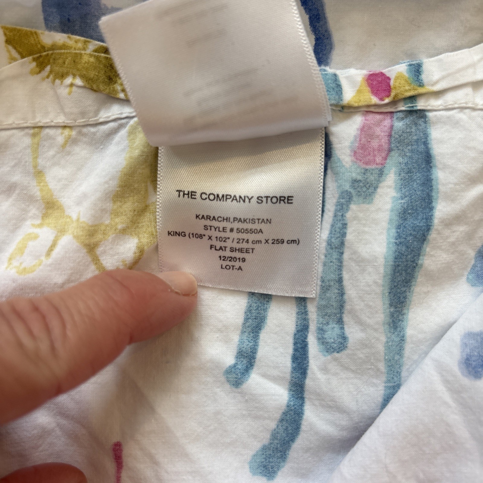 The Company Store Dog Print King Flat Sheet & Standard Pillowcase Cotton