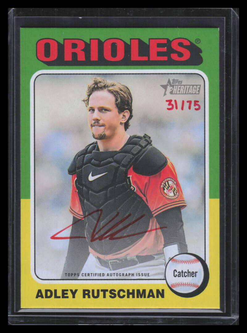 2024 Topps Heritage Real One Autographs Red Ink ROAAR Adley Rutschman Auto 31/75