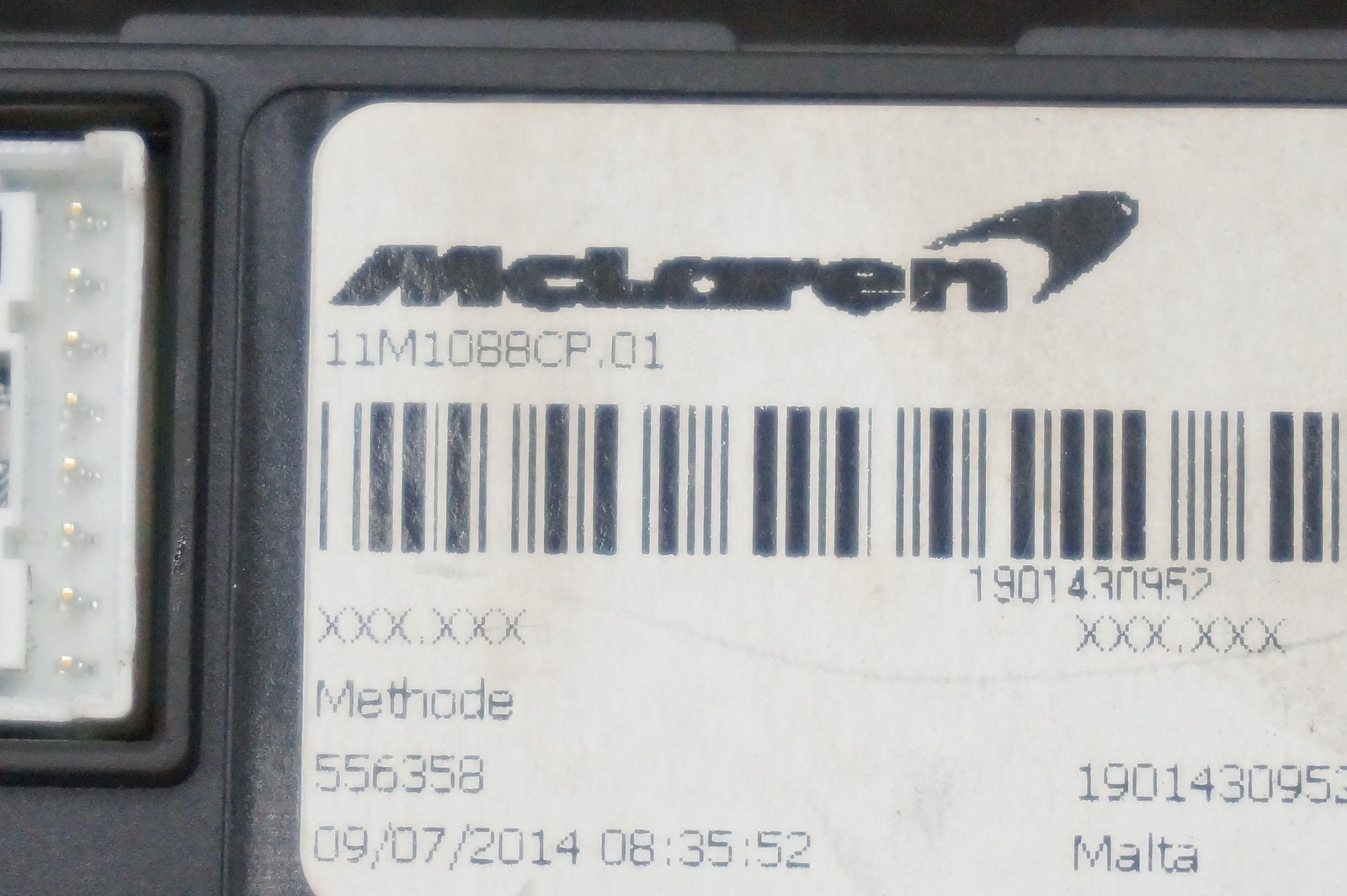 Tow Recovery & Engine Hood Release Switch Panel OEM 11M1088CP McLaren 650S 2015