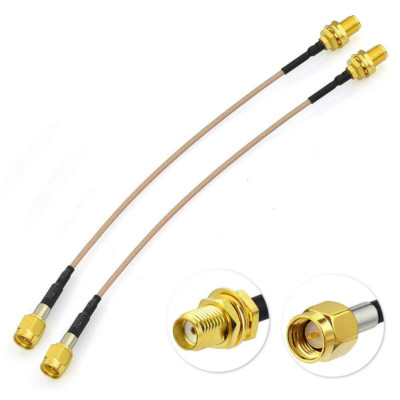 Eightwood DAB+ WLAN Antenne Kabel SMA Buchse auf SMA Male RG178 Kabel 15cm 2St