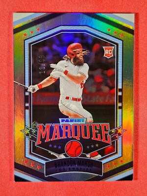 2022 Panini Chronicles Brandon Marsh RC 13/99 Marquee Blue