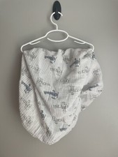 Aden Anais Baby Changing Pad Cover White Planes Airplane Blue Gray Muslin