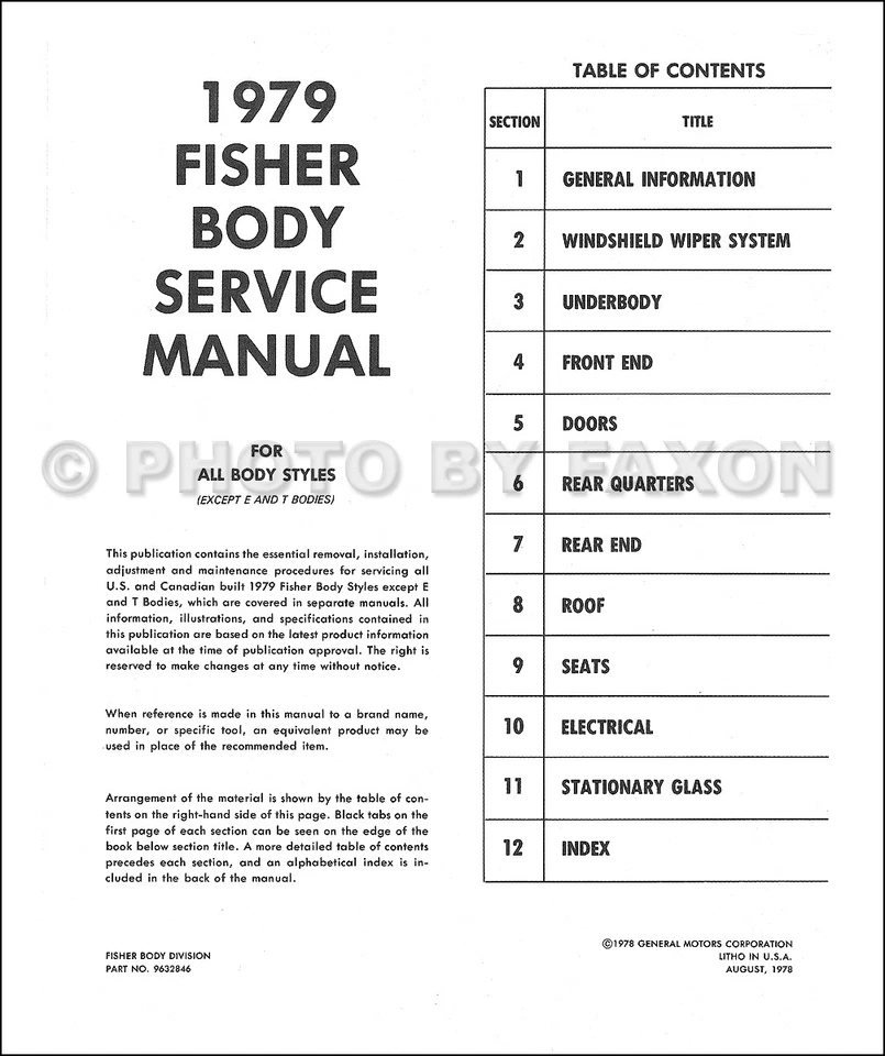 Pontiac Shop 1979 manual y carrocería servicio CD transmisión automática Firebird Bonnville etc. Foto 3 de 4