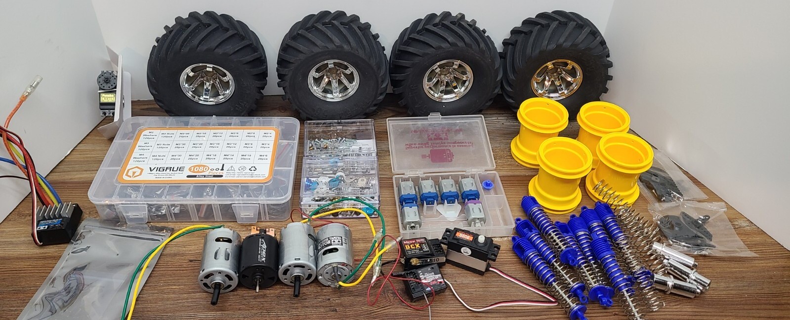 Vintage RC Car Parts Lot Hardware Motors Tamiya Clodbuster eBay