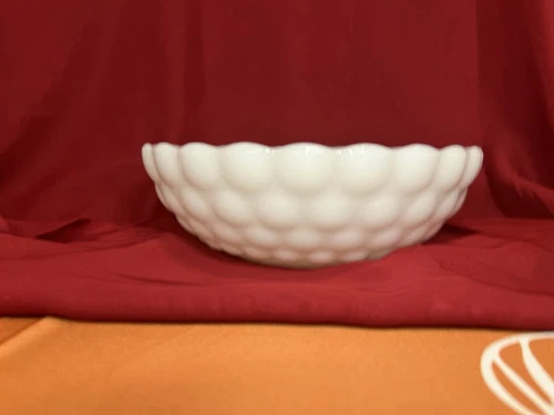Anchor Hocking White Milk Glass Bubble Serving Bowl🌺