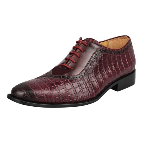 Men Handmade Red Leather Shoes Business Formal Dress shoes Lace-Up ...