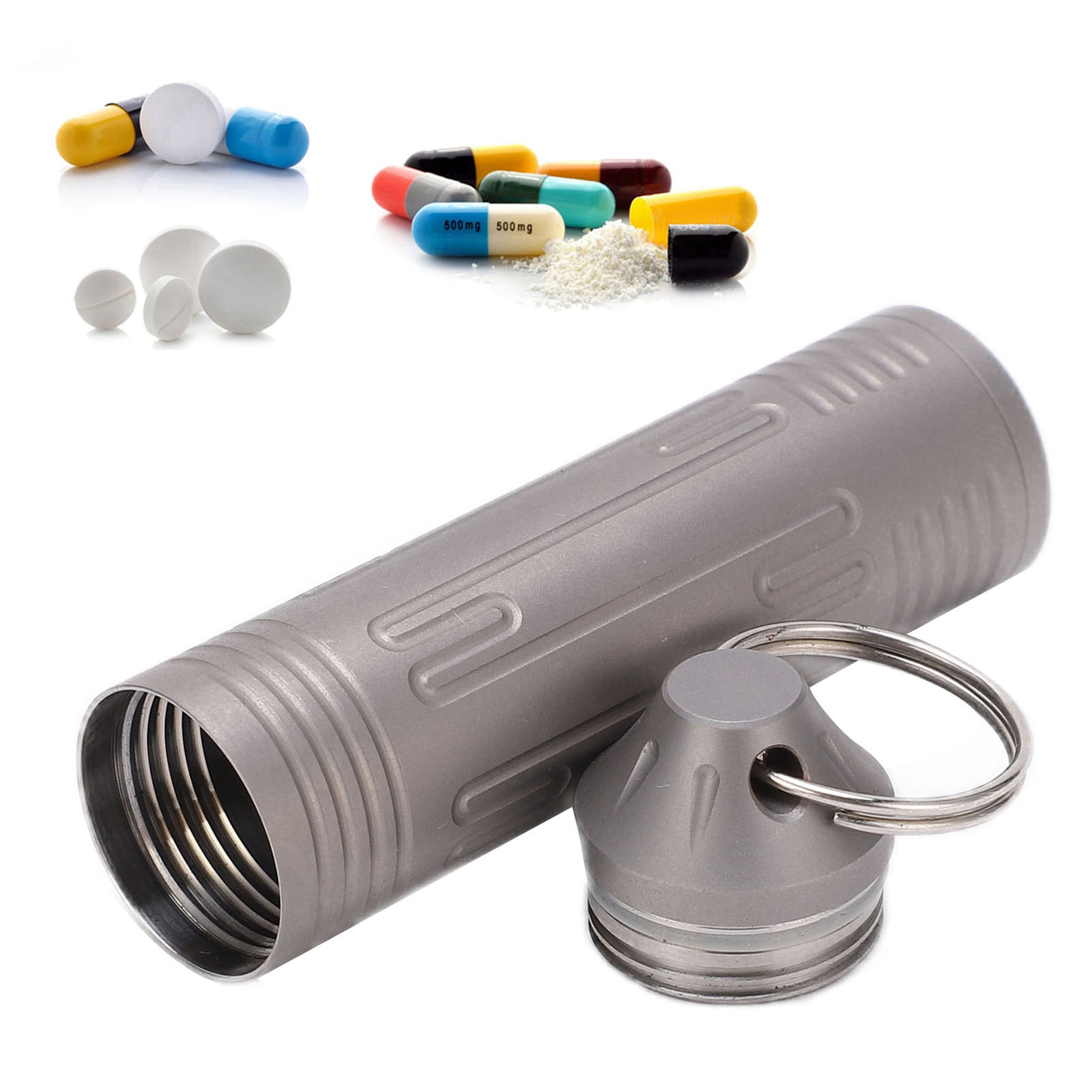 Pills Cases Keychain Portable Waterproof Emergency Medicine Storage Box