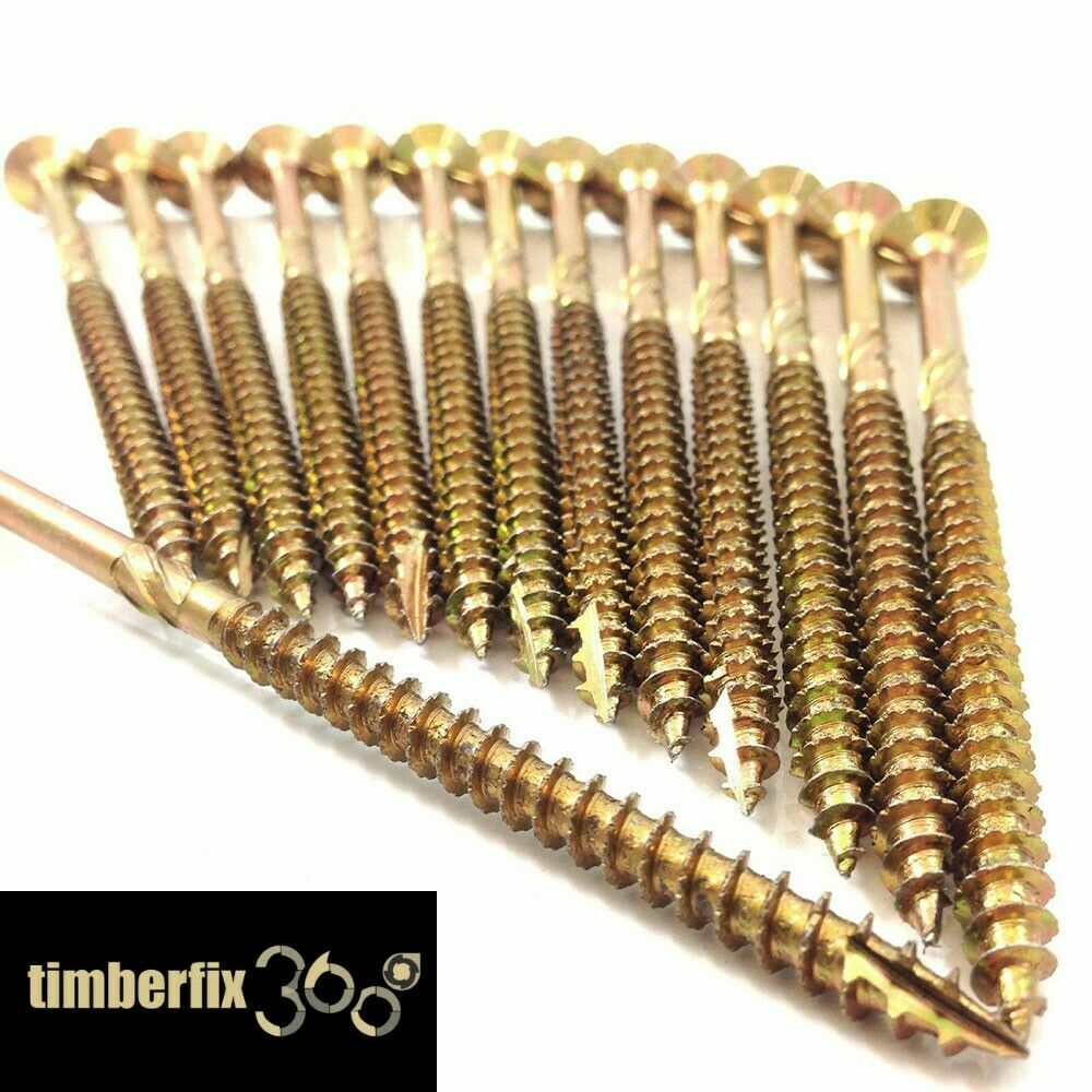 6g 3.5mm X 15mm PREMIUM CUTTER THREAD WOOD SCREWS POZI CSK TIMBERFIX 360 GOLD - Foto 3