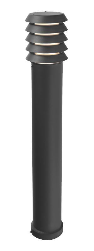 Aurora Powder Coated Black Steel Bollard With Light