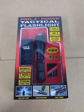 NEW PRO-4 Tactical Flashlight Spotlight zoom function 300 lumens carry case Bb