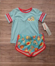 New Girl's Cat Jack Unicorn Pool T-Shirt and Shorts Pajama Set Size XS 4/5